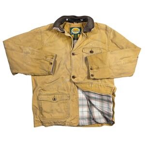 Vtg Cabelas Outdoor Gear Womens M Utility Work Jacket Tan Nubuck Leather Western